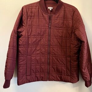 Talbots Women’s Burgundy Quilted Lightweight Bomber Jacket